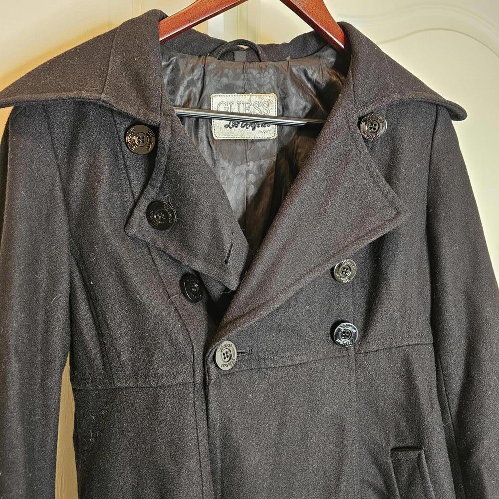 GUESS Los Angeles Women's Classic Black Peacoat